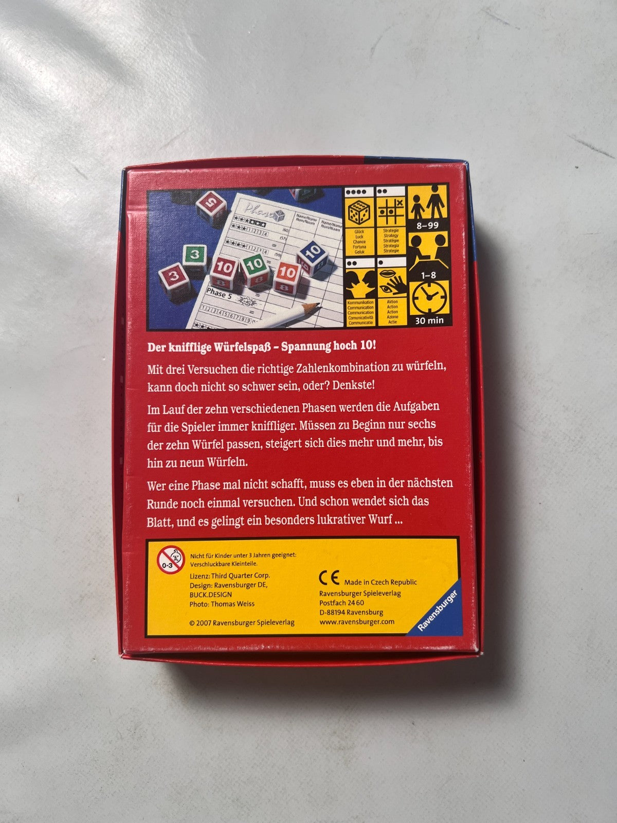 Phase 10 Würfelspiel Spiel Ravensburger Alte Version 2007 Vollständig - Ansicht 9