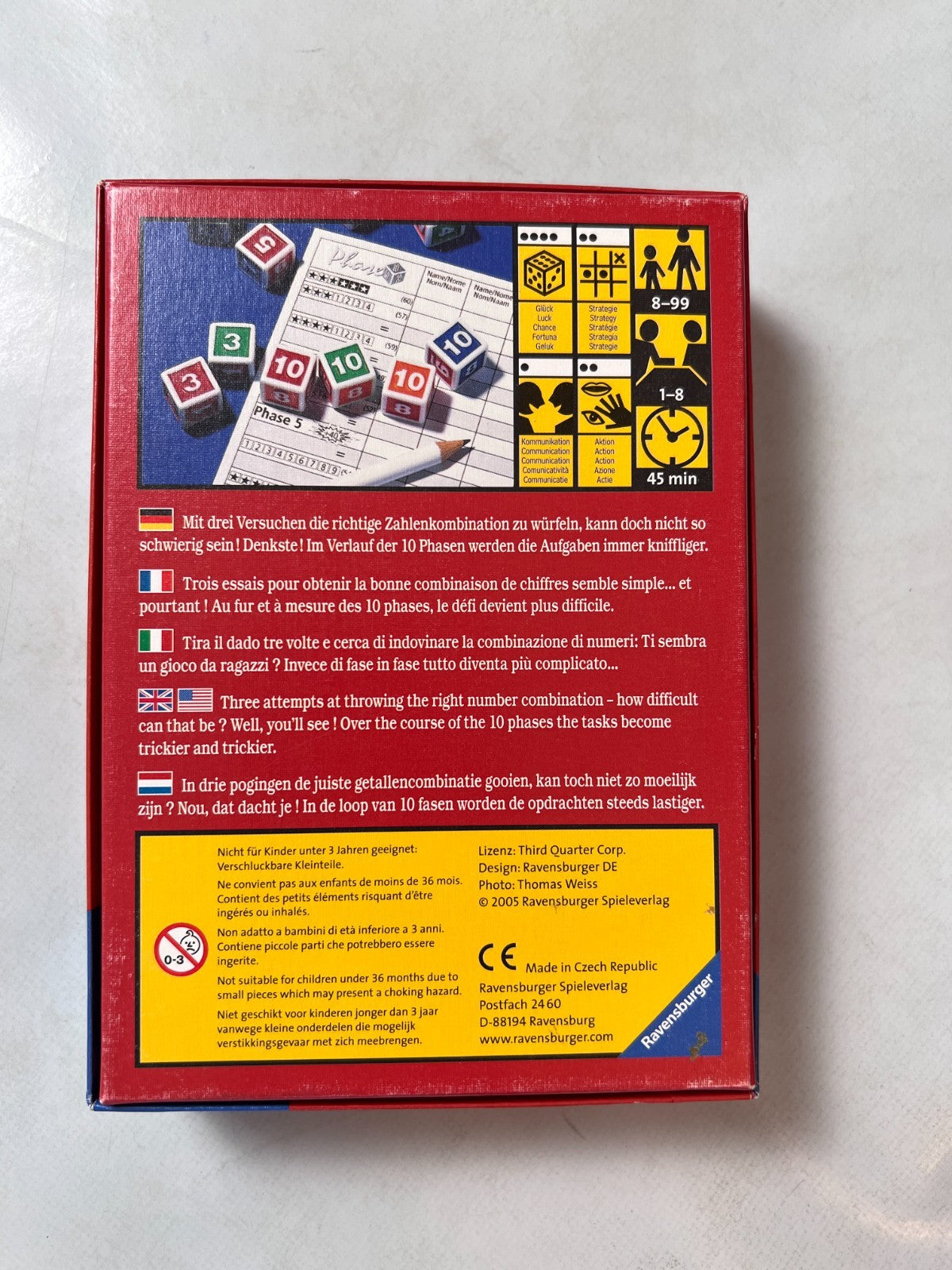 Phase 10 Würfelspiel Spiel Ravensburger Alte Version 2005 - Vollständig - Ansicht 9