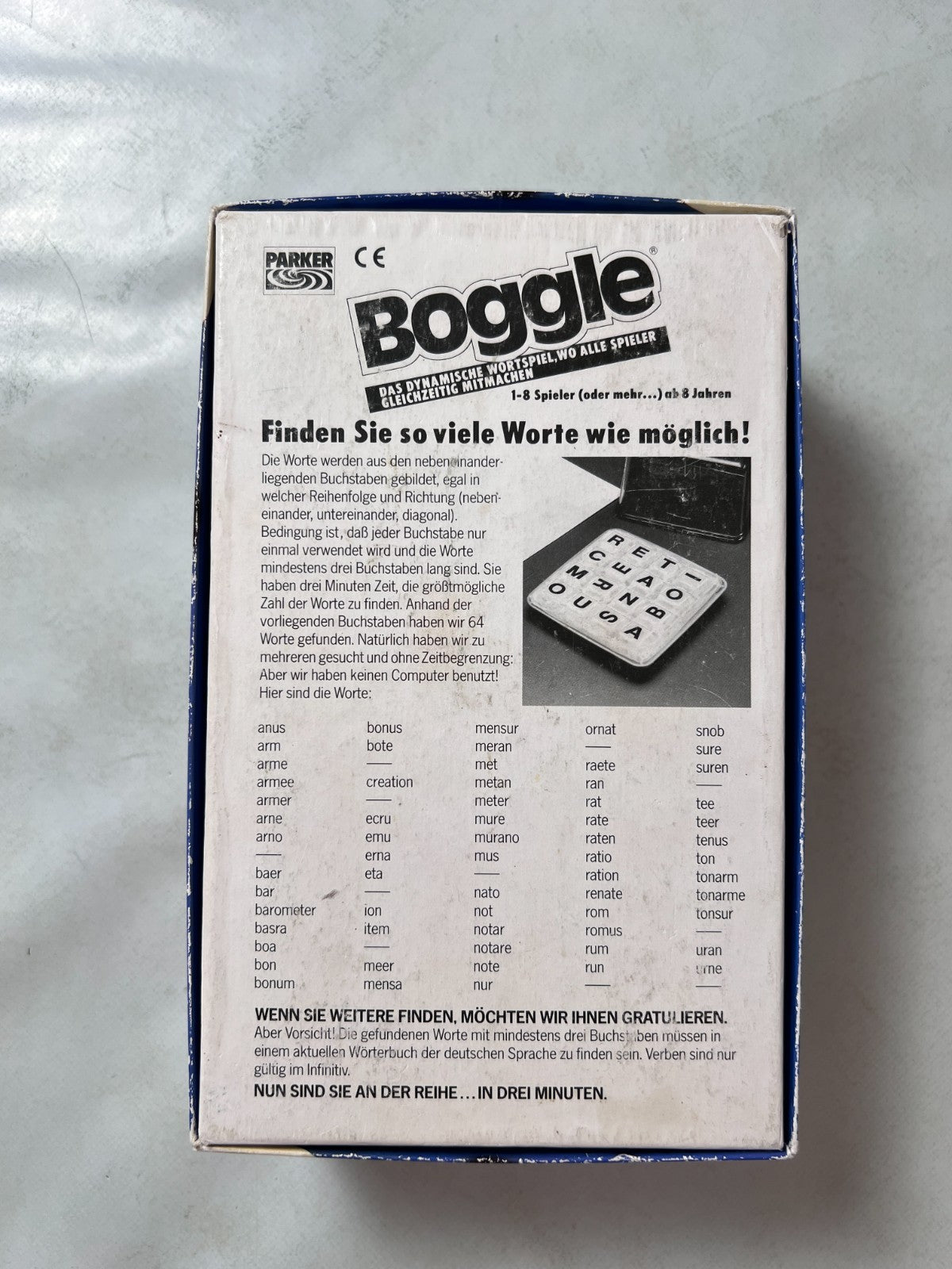 Boggle Kreuz und Quer durchs Wort Gewirr - PARKER Deutsche 1985 - Vollständig - Ansicht 10