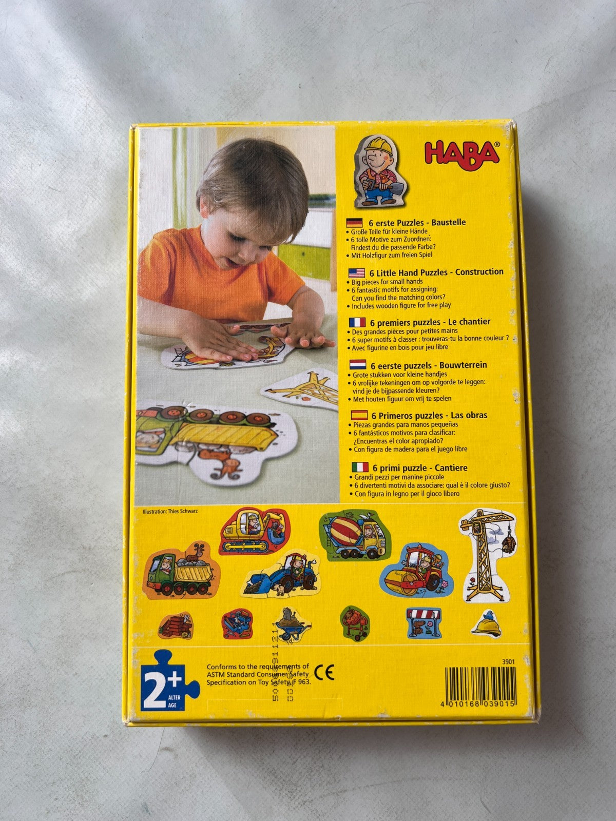 HABA Kinderpuzzle - Baustelle - 6 erste Puzzles + Holzfigur - Vollständig - Ansicht 9