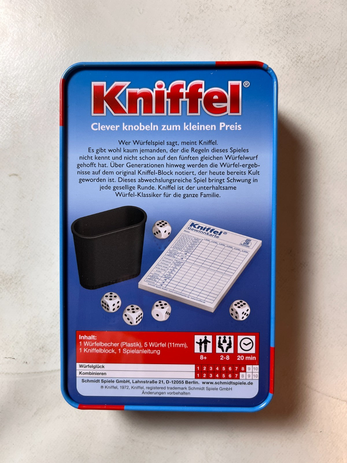 Kniffel In Der Blechdose Schmidt Spiel Spiel Würfelspiel Vollständig - Ansicht 8