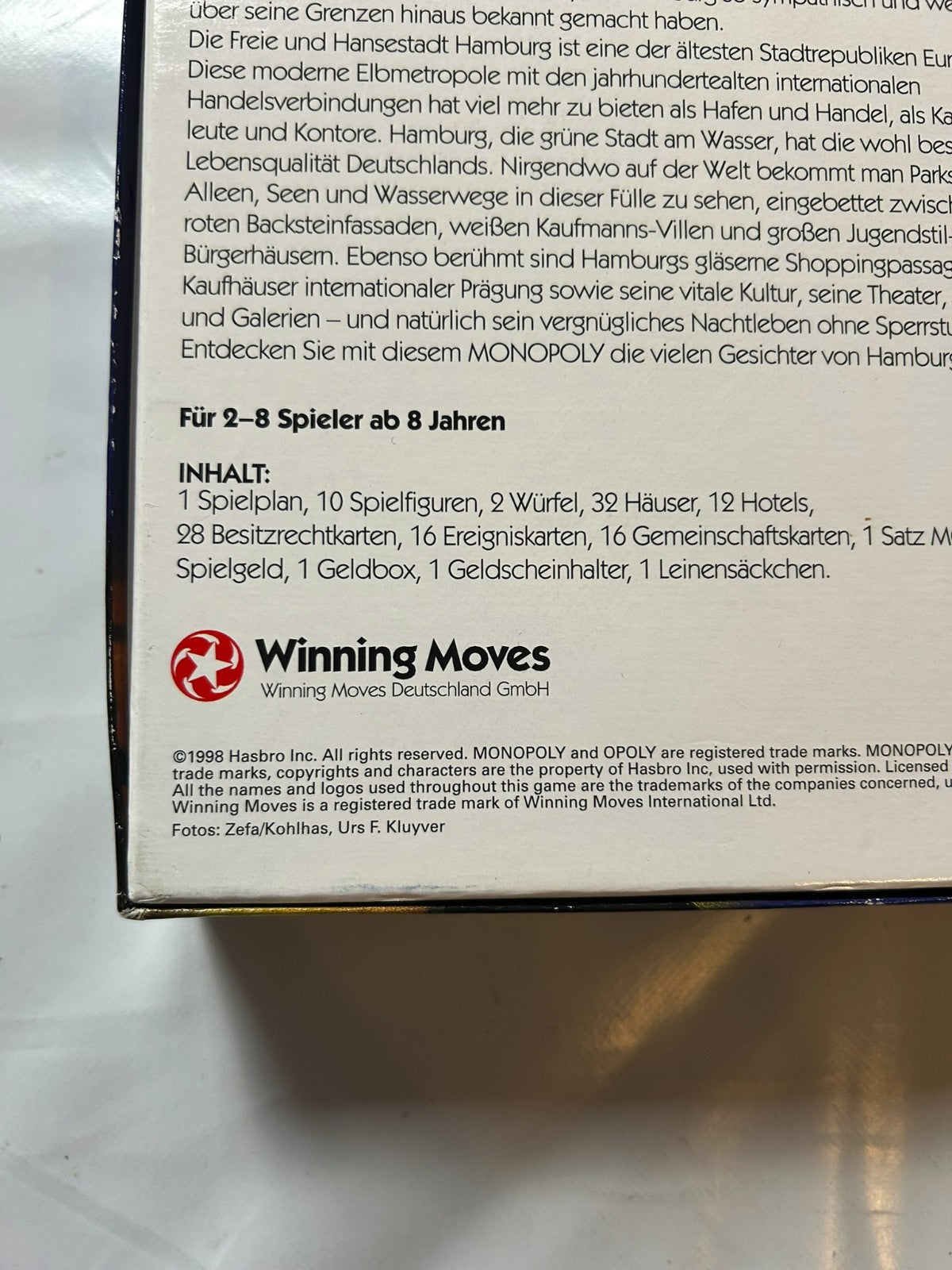 Monopoly Hamburg Brettspiel Spiel Hasbro Winning Mooves 1998 Unbespielt - Ansicht 15