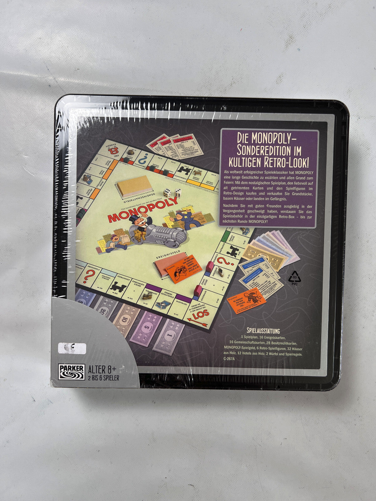 Monopoly Retro Sondereditition schwarze Dose - Parker - NEU in Folie - Ansicht 7
