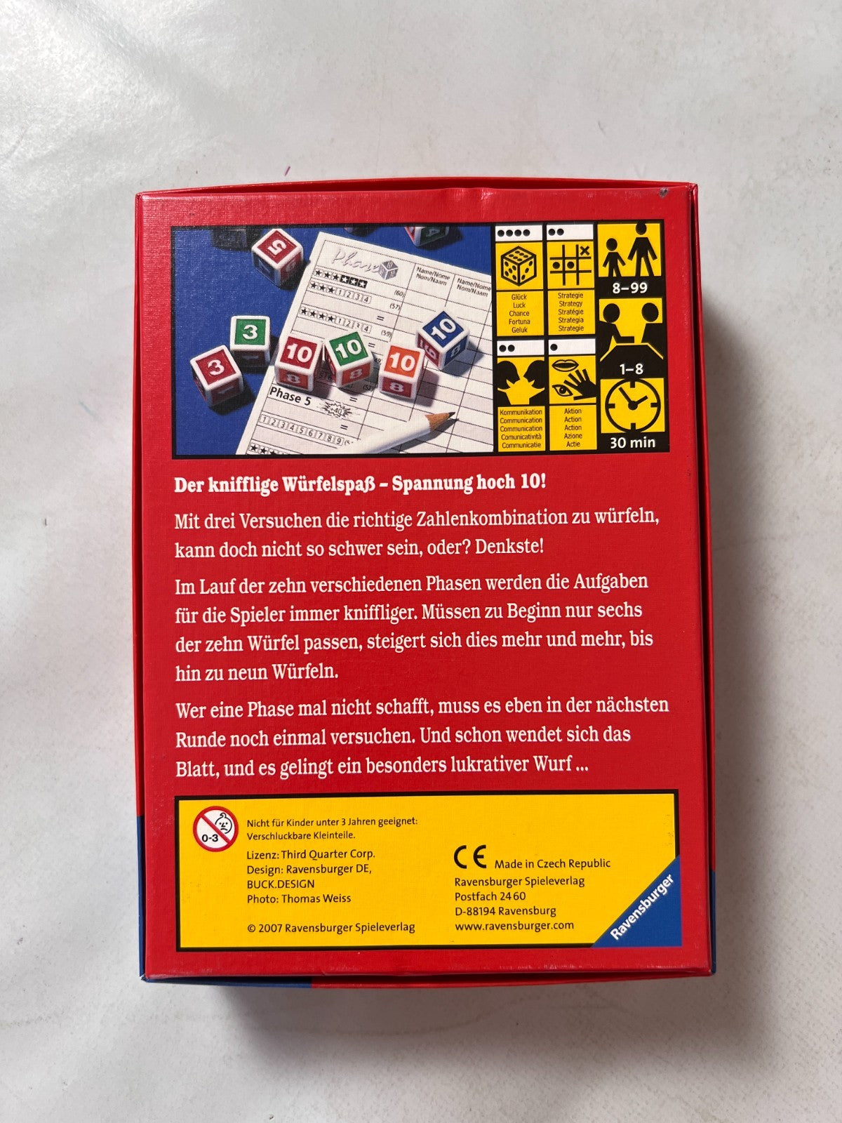 Phase 10 Würfelspiel Spiel Ravensburger Alte Version 2007 - Vollständig - Ansicht 8