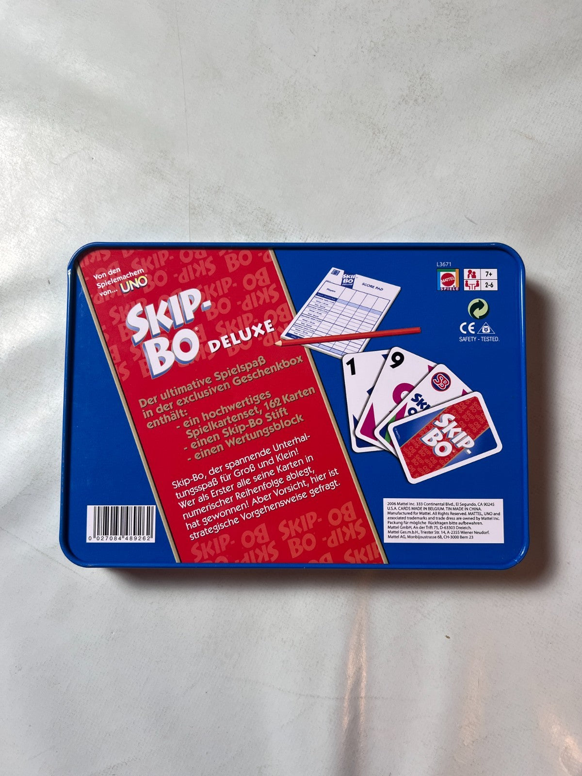 Skip Bo deluxe blau Metalldose Mattel 2006 Kartenspiel Spiel - Vollständig - Ansicht 9