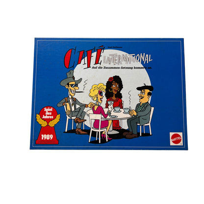 Café International - Brettspiel von Mattel - Vollständig Brett Karton Fleckig – Brettspielimperium