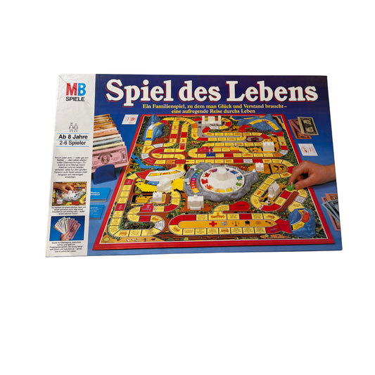 Spiel des Lebens MB 1984 Spiel blaue Ausgabe Brettspiel 2 Fahnen Vollständig – Brettspielimperium
