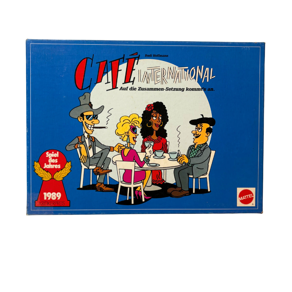 Café International - Brettspiel von Mattel - Vollständig Brett Karton Fleckig – Brettspielimperium