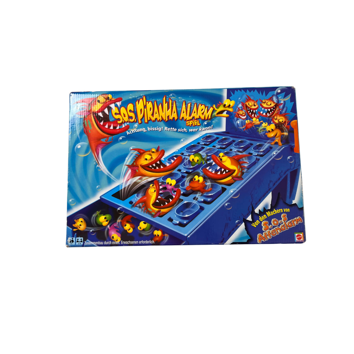 SOS Piranha Alarm - Mattel - Kinderspiel - ab 5 Jahre - Vollständig – Brettspielimperium