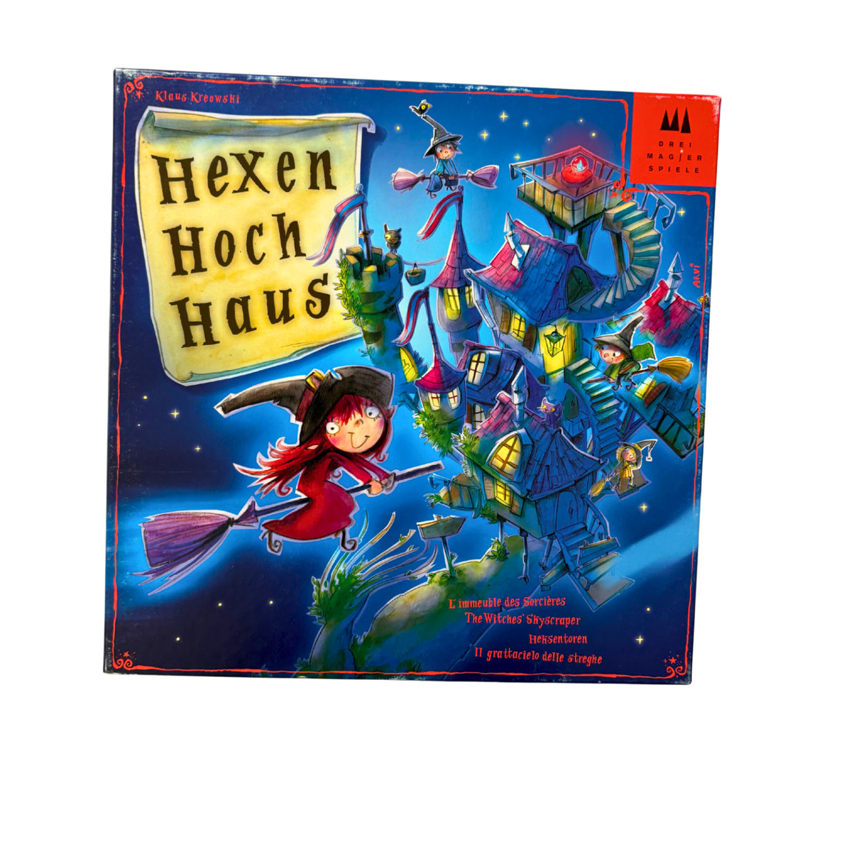 Hexen Hochhaus drei Magier Spiele Brettspiel Familienspiel Vollständig – Brettspielimperium