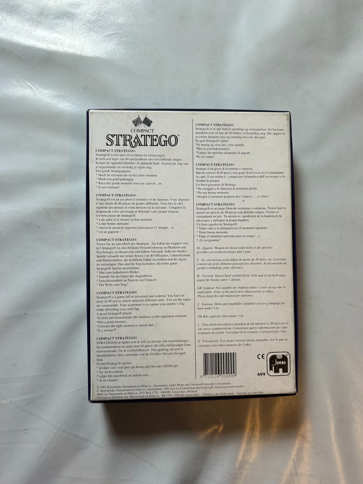 Compact STRATEGO  JUMBO 499 Spiel Brettspiel 1992  Vollständig - Ansicht 8