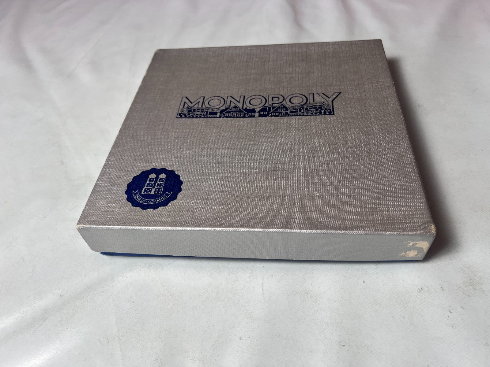 Monopoly Brettspiel Spiele Schmidt silber Vintage alt 60er Holz  Vollständig - Ansicht 8