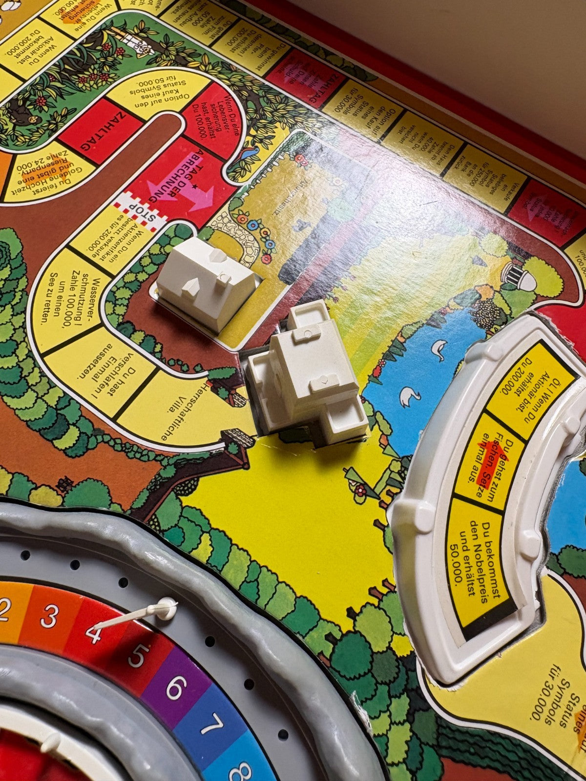 Spiel des Lebens MB 1984 Spiel blaue Ausgabe Brettspiel 2 Fahnen Vollständig - Ansicht 15