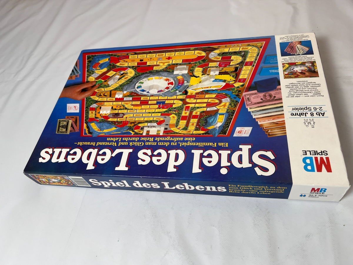 Spiel des Lebens MB 1984 Spiel blaue Ausgabe Brettspiel 2 Fahnen Vollständig - Ansicht 12