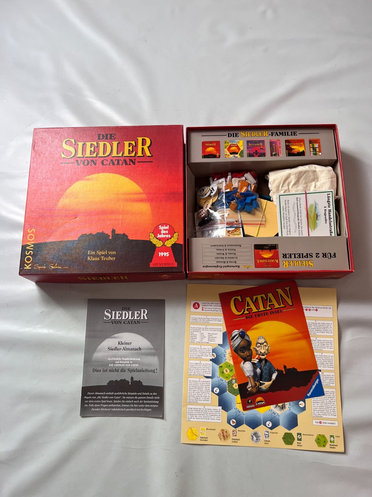 Brettspiel Die Siedler von Catan  Kosmos 1995  Holz  vollständig - Ansicht 2