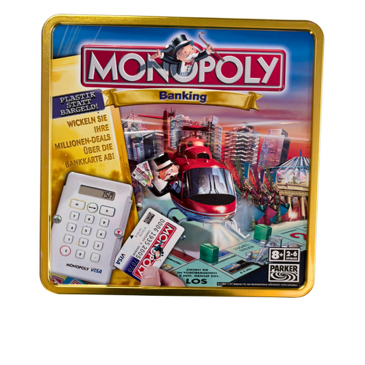 Monopoly Banking Blechbox Parker Brettspiel Spiel 2006  Vollständig - Ansicht 1