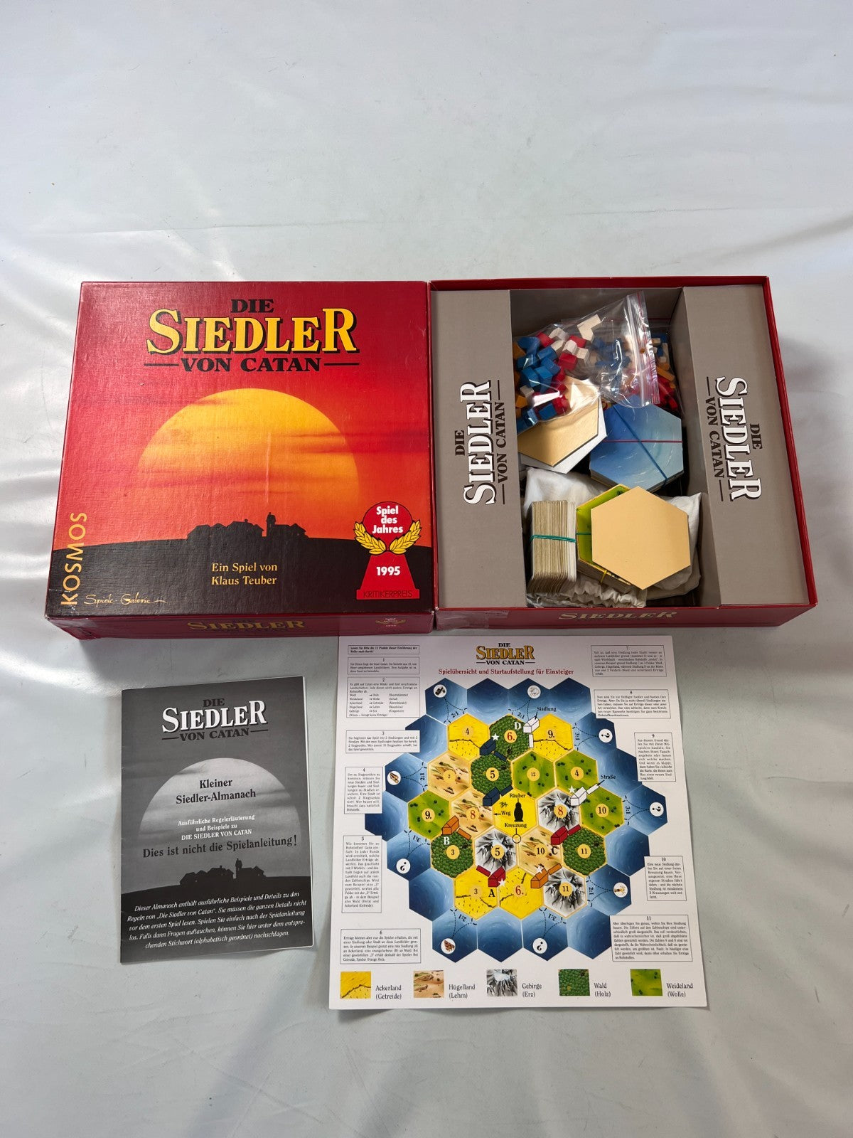 Brettspiel Die Siedler von Catan  Kosmos 1995  Holz  vollständig - Ansicht 2