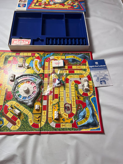 Spiel des Lebens MB 1984 Spiel blaue Ausgabe Brettspiel 2 Fahnen Vollständig - Ansicht 4