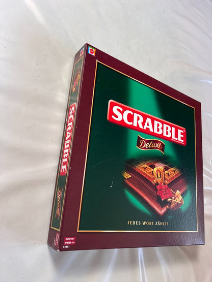 Scrabble Deluxe Spiel  Mattel 2008  Spielbrett drehbar + Holzrahmen Vollstäng - Ansicht 5