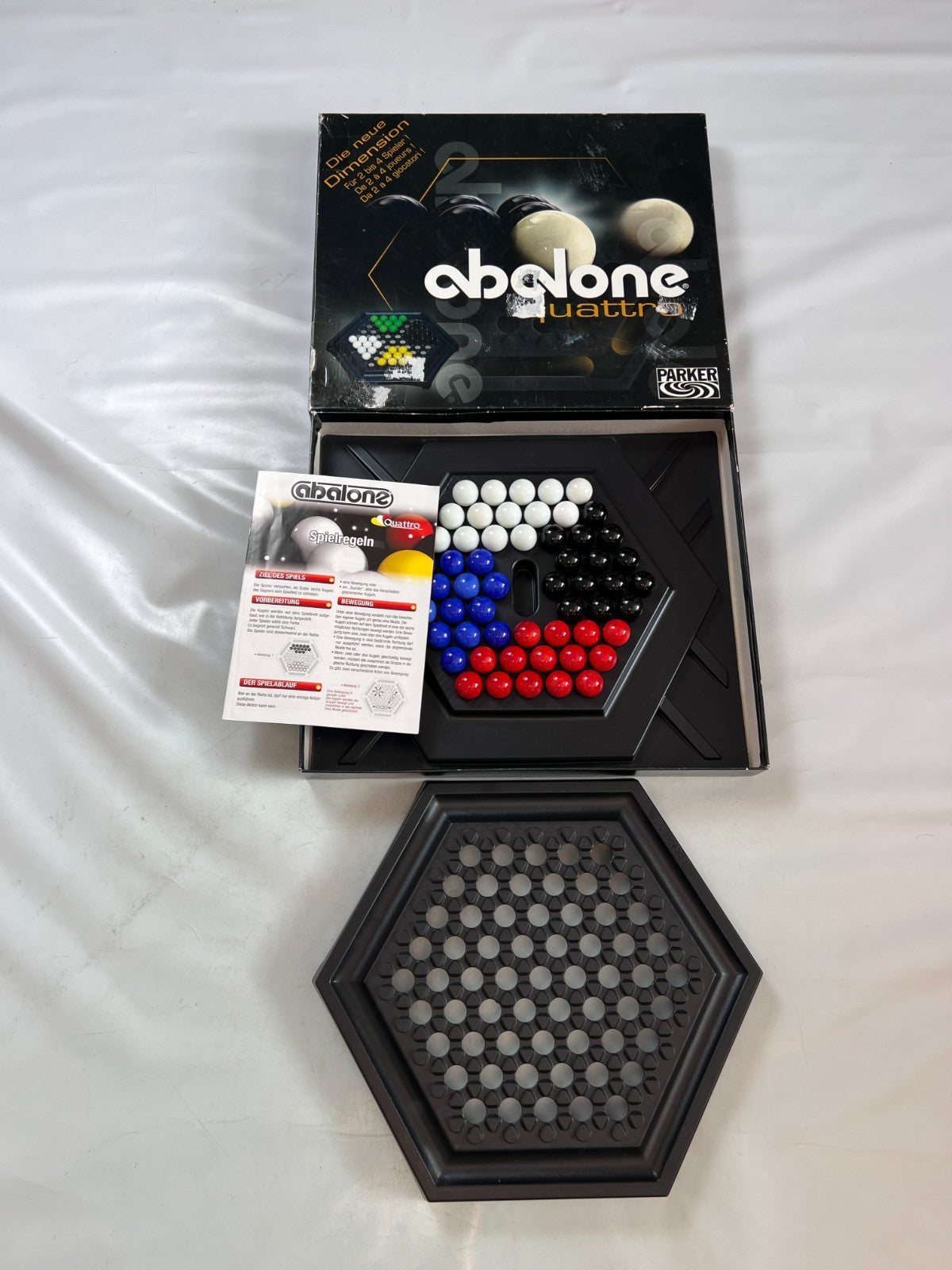 Abalone Quattro Spiel Gesellschaftsspiel Brettspiel Parker 2004  Vollständig - Ansicht 2