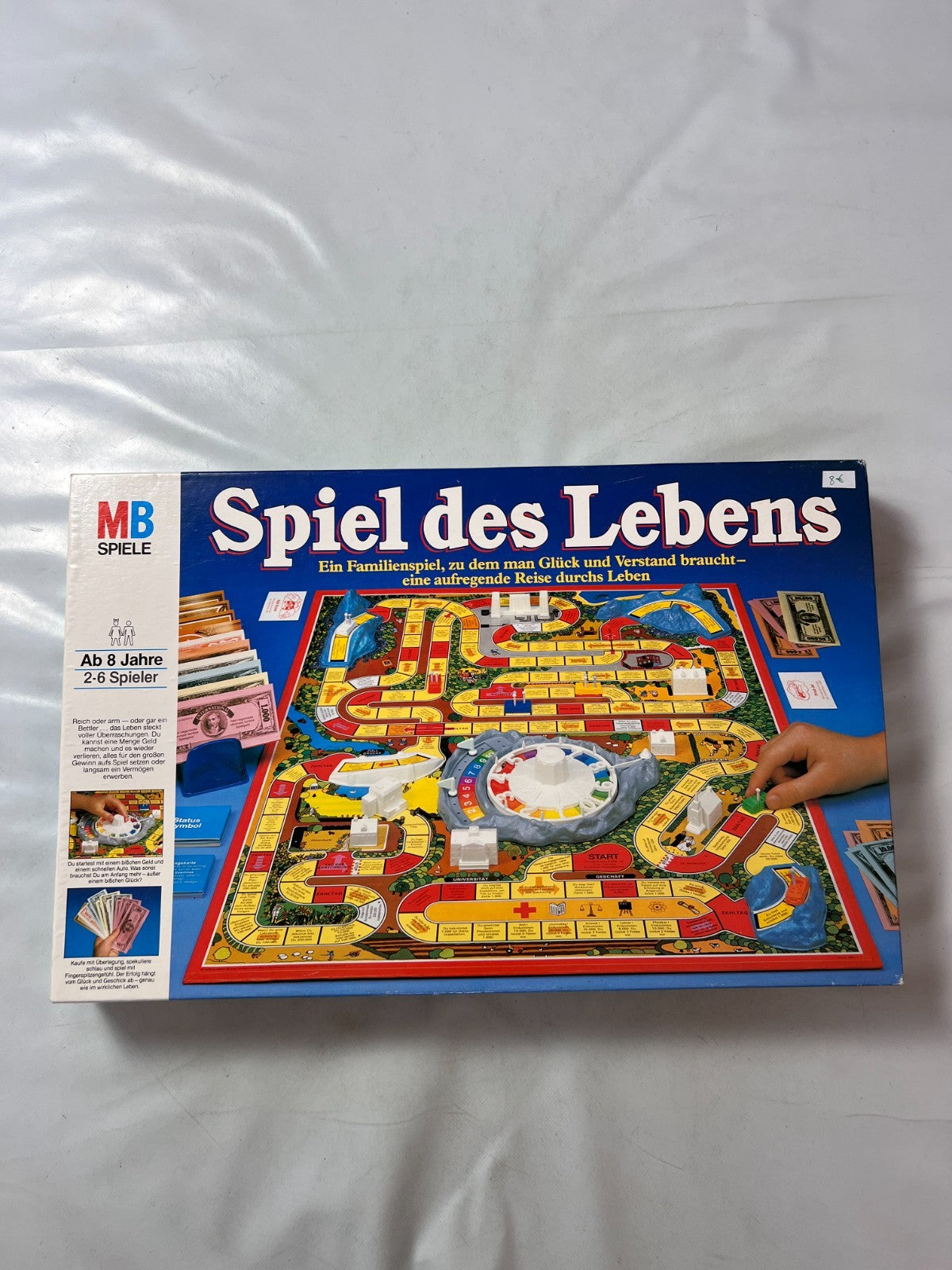 Spiel des Lebens MB 1984 Spiel blaue Ausgabe Brettspiel 2 Fahnen Vollständig - Ansicht 8