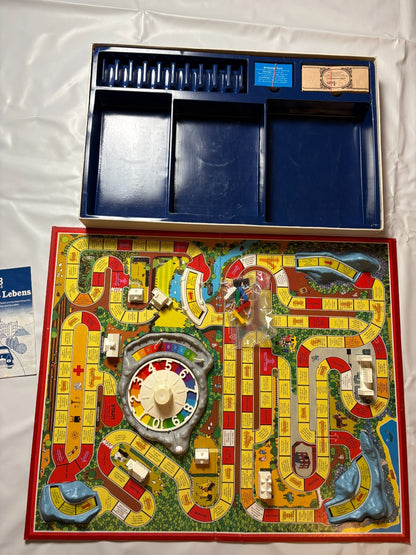 Spiel des Lebens MB 1984 Spiel blaue Ausgabe Brettspiel 2 Fahnen Vollständig - Ansicht 7