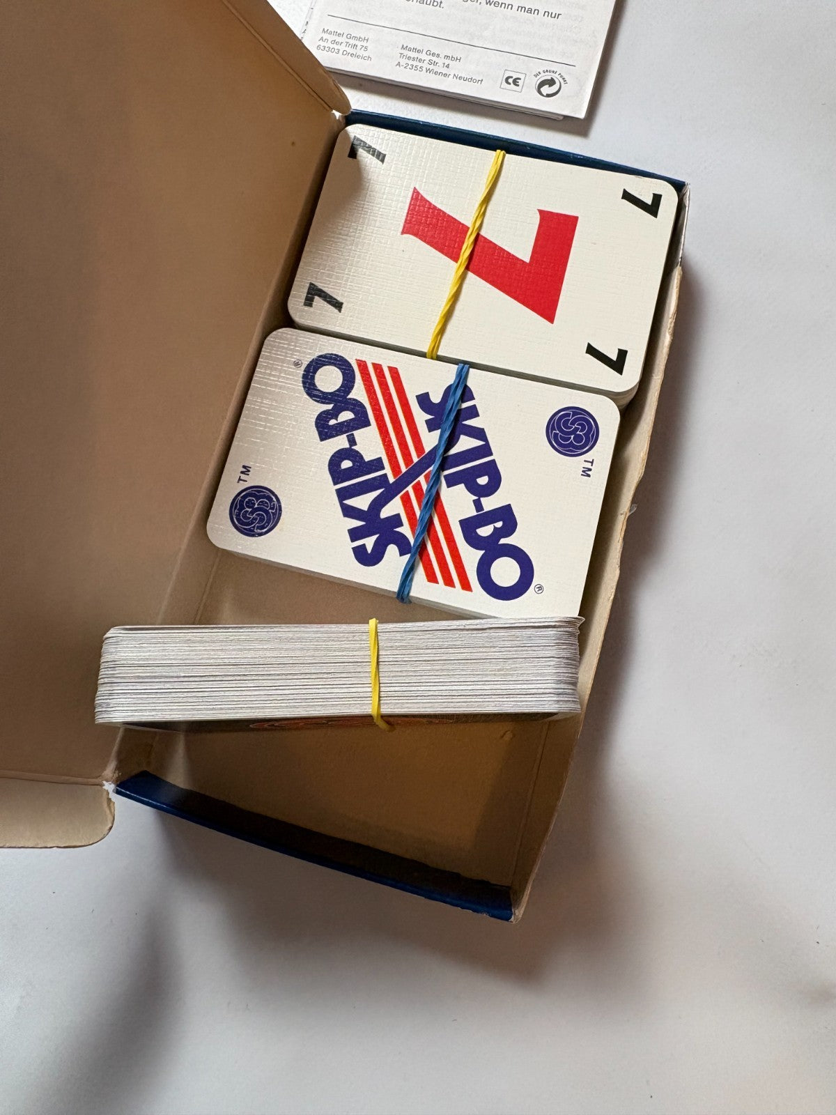 Skip Bo Kartenspiel Mattel blau rote Ausgabe 1992  - vollständig - Ansicht 8