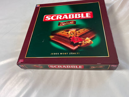 Scrabble Deluxe Spiel  Mattel 2008  Spielbrett drehbar + Holzrahmen Vollstäng - Ansicht 8
