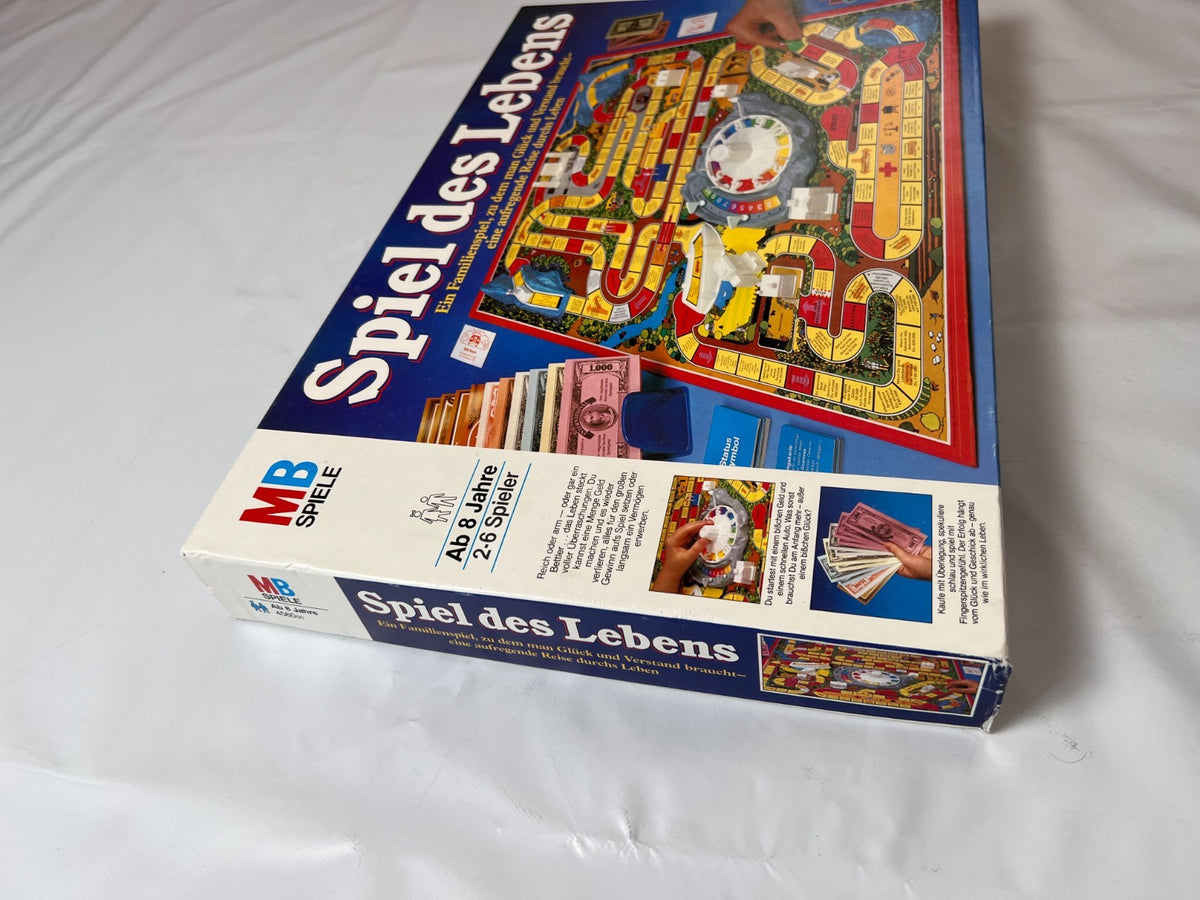Spiel des Lebens MB 1984 Spiel blaue Ausgabe Brettspiel 2 Fahnen Vollständig - Ansicht 11