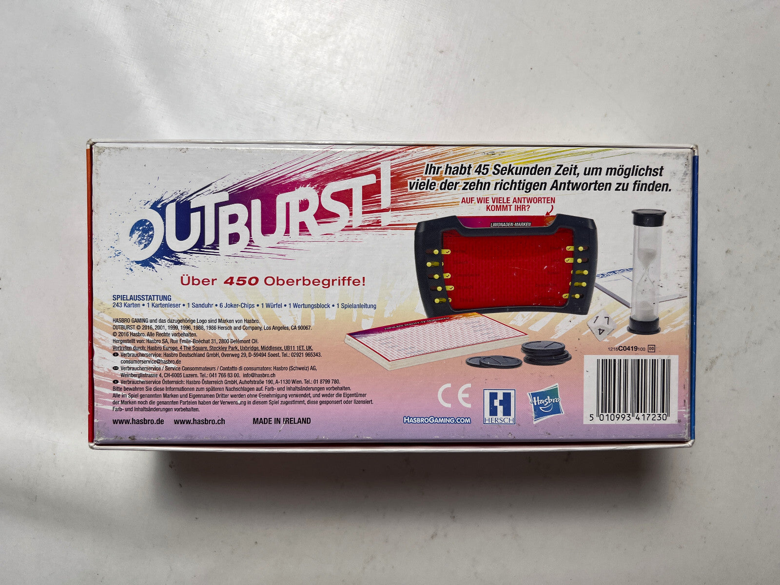 Brettspiel - Outburst das explosive Tempo Spiel - 2016 Hasbro-Vollständig - Ansicht 2