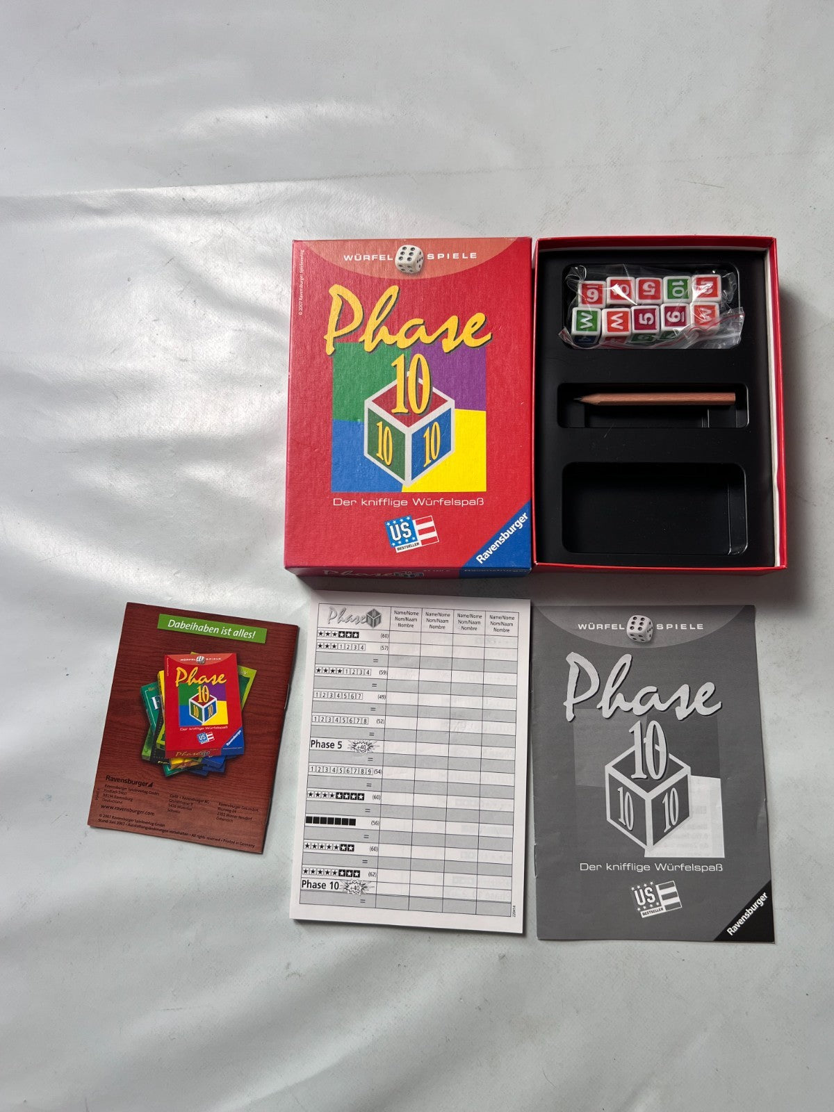 Phase 10 Würfelspiel Spiel Ravensburger Alte Version 2007  Vollständig - Ansicht 2