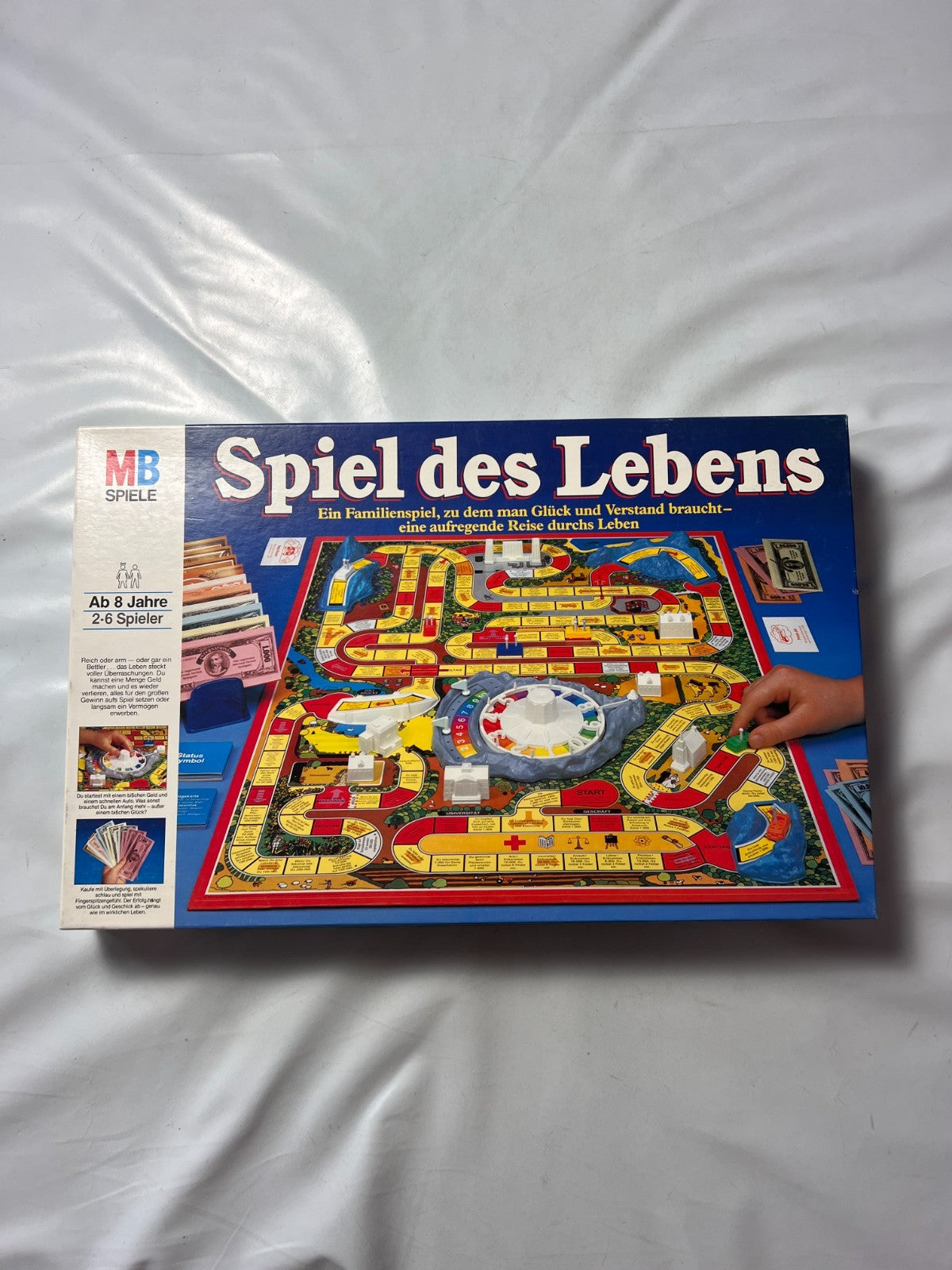Spiel des Lebens MB 1984 Spiel blaue Ausgabe Brettspiel 2 Fahnen Vollständig - Ansicht 10