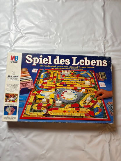 Spiel des Lebens MB 1984 Spiel blaue Ausgabe Brettspiel 2 Fahnen Vollständig - Ansicht 2