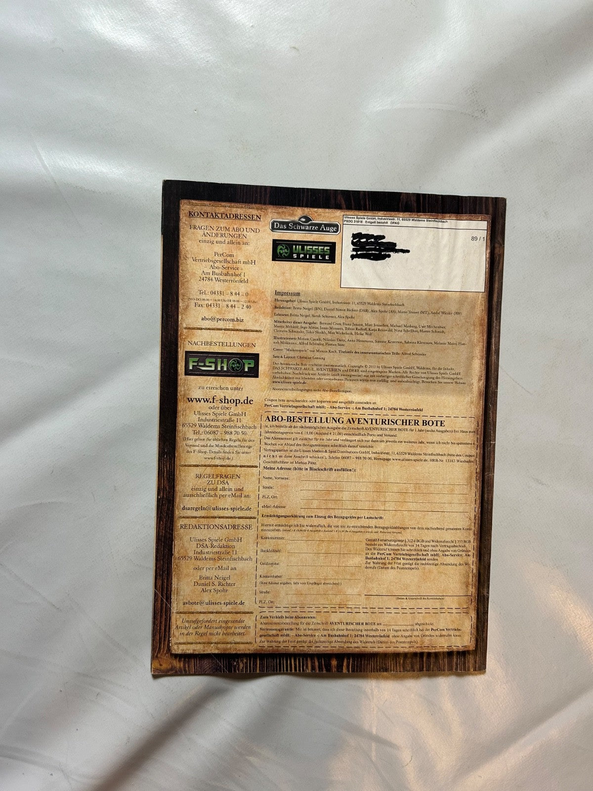 Detailfoto 7 – SKU A11849 – Rollenspiel-Buch gebraucht bei Brettspielimperium