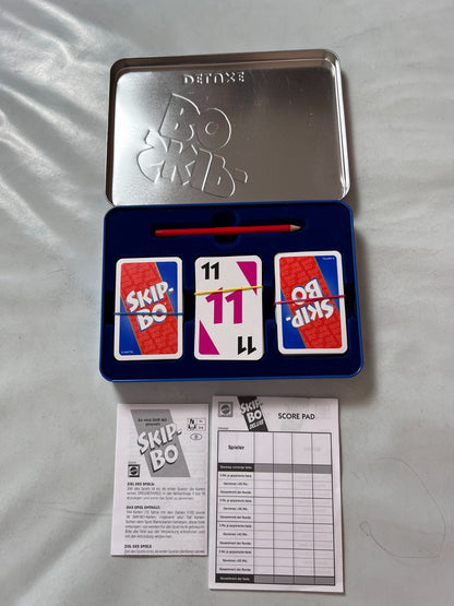Skip Bo deluxe blau Metalldose Mattel 2006 Kartenspiel Spiel - Vollständig - Ansicht 2