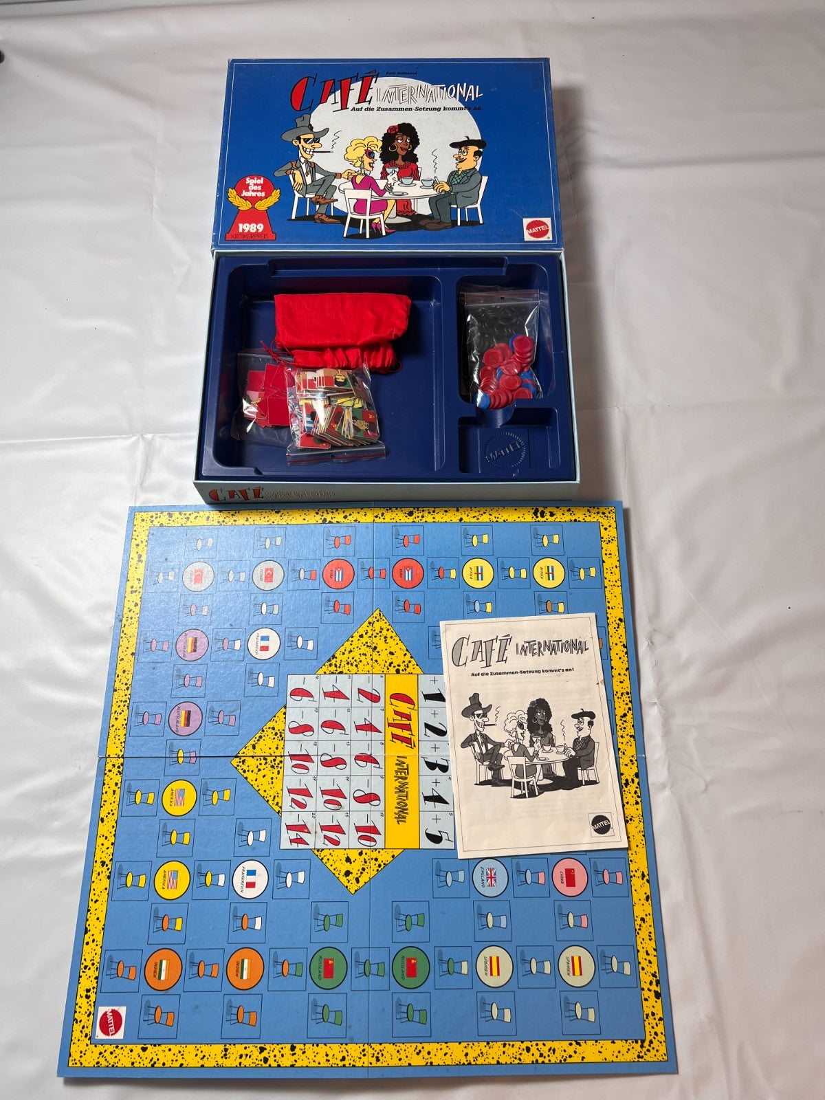 Café International - Brettspiel von Mattel - Vollständig Brett Karton Fleckig - Ansicht 2