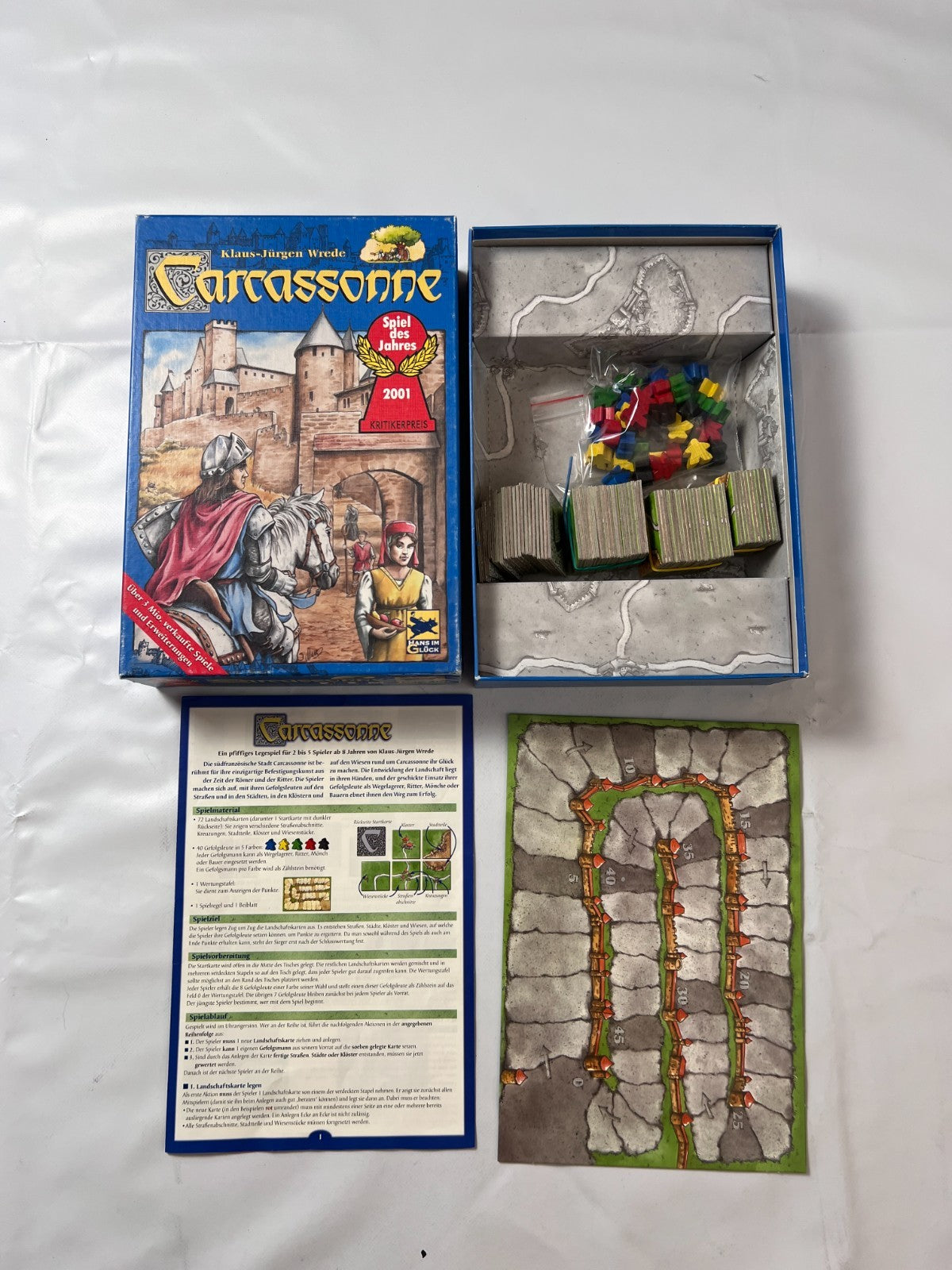 Carcassonne Hans im Glück2001 Altes Layout Legespiel Gesellschafts - Vollständig - Ansicht 2