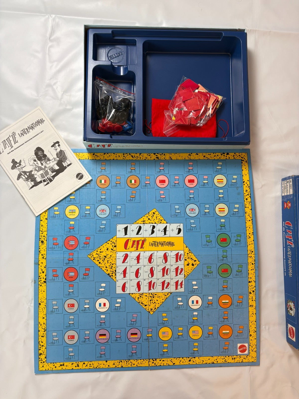 Café International - Brettspiel von Mattel - Vollständig Brett Karton Fleckig - Ansicht 7
