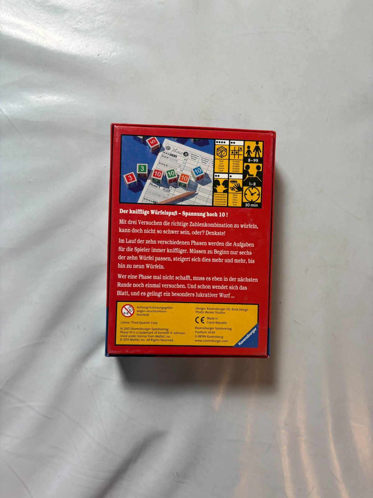 Phase 10 Würfelspiel Spiel Ravensburger Alte Version 2007  Vollständig - Ansicht 8