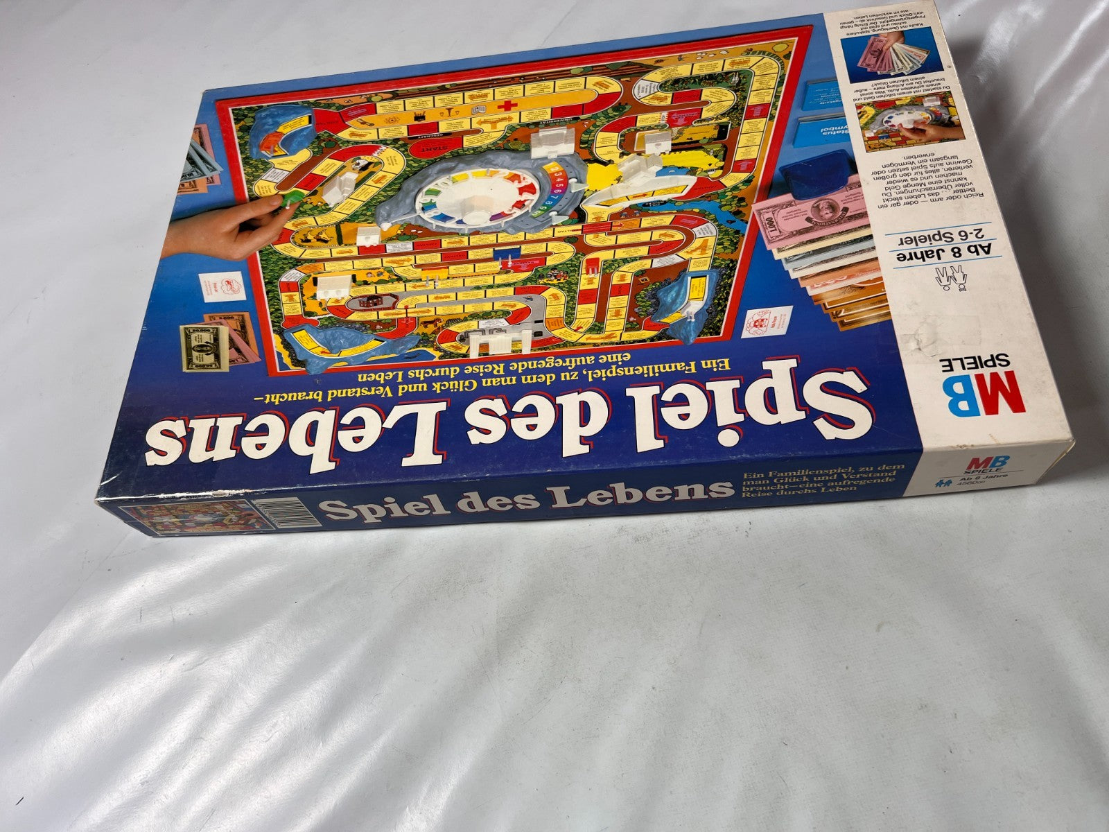 Spiel des Lebens MB 1984 Spiel blaue Ausgabe Brettspiel 2 Fahnen Vollständig - Ansicht 11
