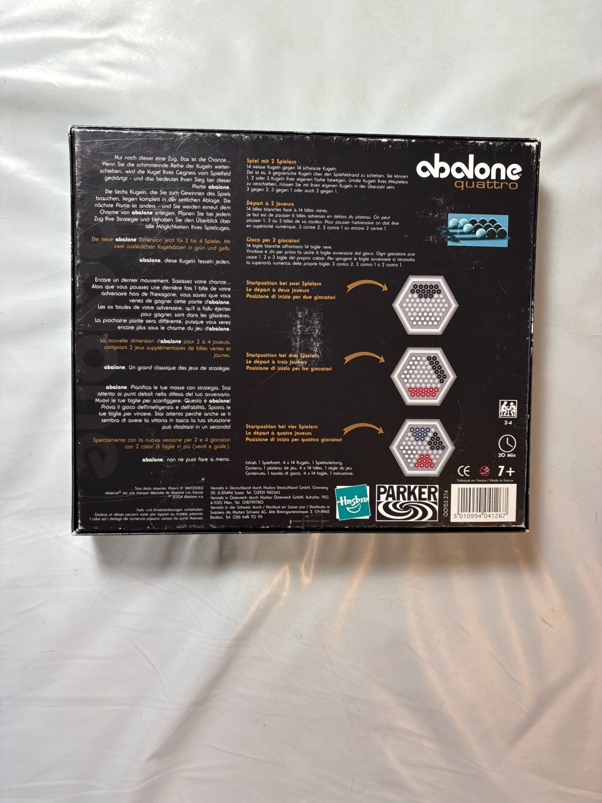 Abalone Quattro Spiel Gesellschaftsspiel Brettspiel Parker 2004  Vollständig - Ansicht 10