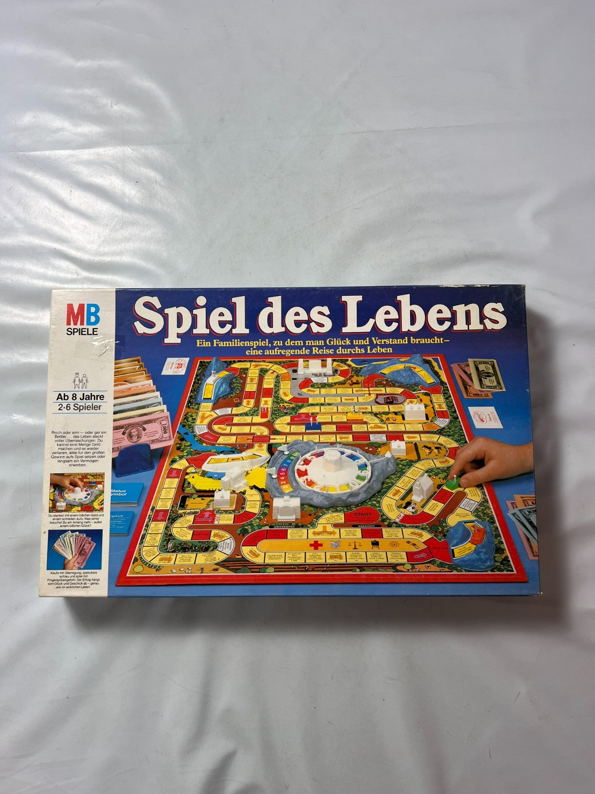 Spiel des Lebens MB 1984 Spiel blaue Ausgabe Brettspiel 2 Fahnen Vollständig - Ansicht 8
