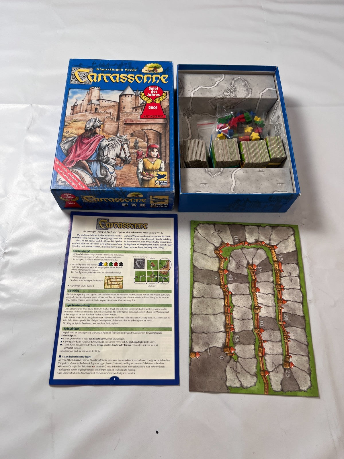 Carcassonne Hans im Glück2001 Altes Layout Legespiel Gesellschafts - Vollständig - Ansicht 3
