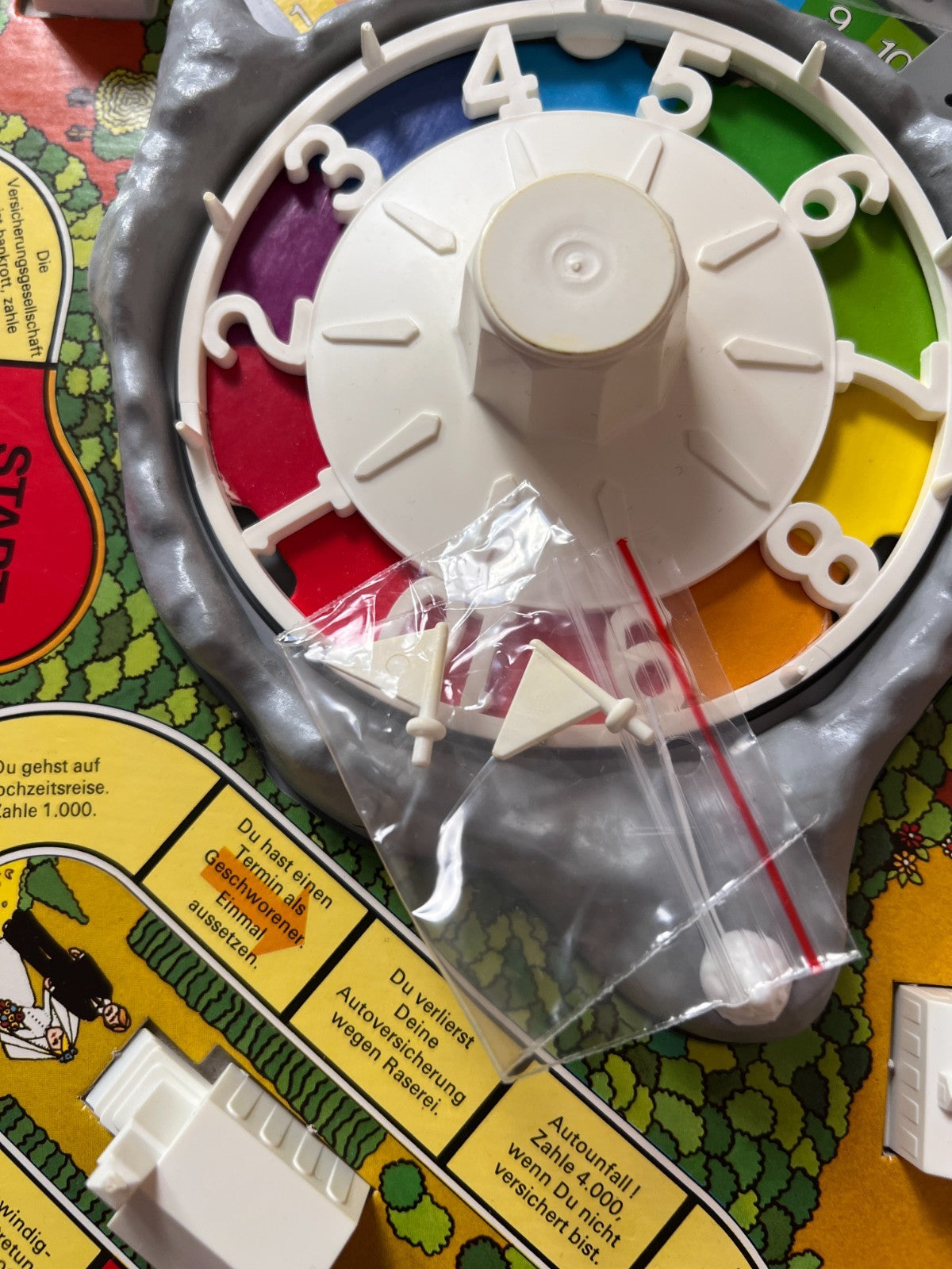 Spiel des Lebens MB 1984 Spiel blaue Ausgabe Brettspiel 2 Fahnen Vollständig - Ansicht 6