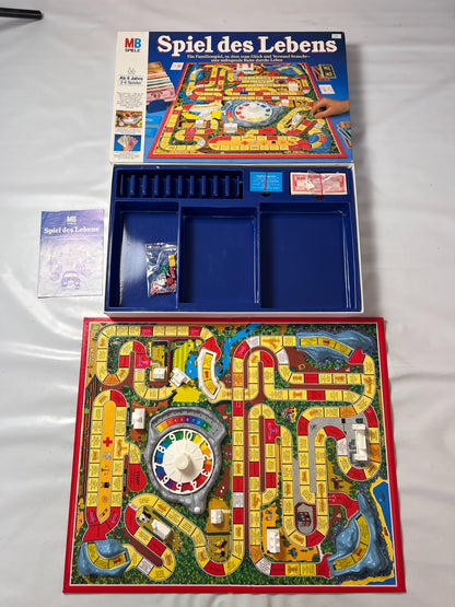 Spiel des Lebens MB 1984 Spiel blaue Ausgabe Brettspiel 2 Fahnen Vollständig - Ansicht 2