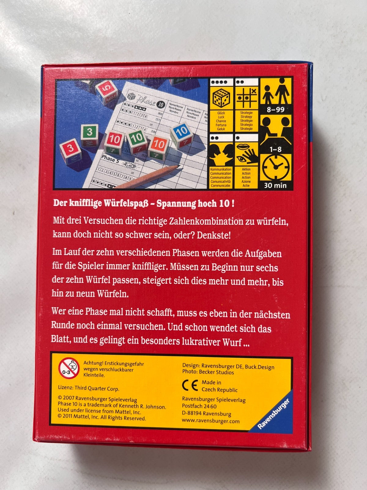 Phase 10 Würfelspiel Spiel Ravensburger Alte Version 2007 - Vollständig - Ansicht 9