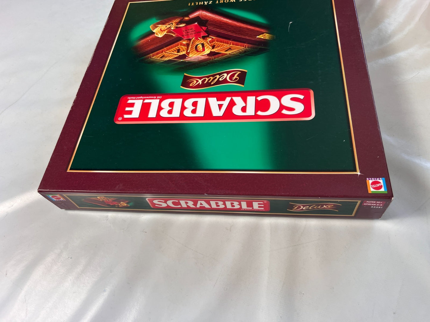Scrabble Deluxe Spiel  Mattel 2008  Spielbrett drehbar + Holzrahmen Vollstäng - Ansicht 6