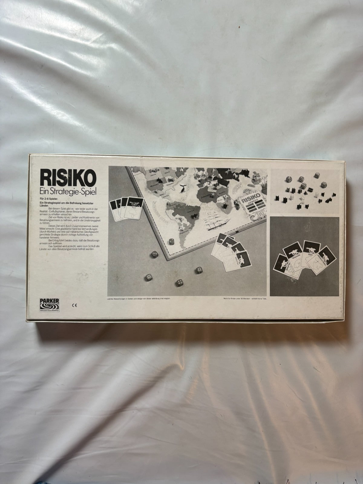 Brettspiel  Risiko  Strategiespiel weiße Ausgabe Parker 1982  Vollständig - Ansicht 10