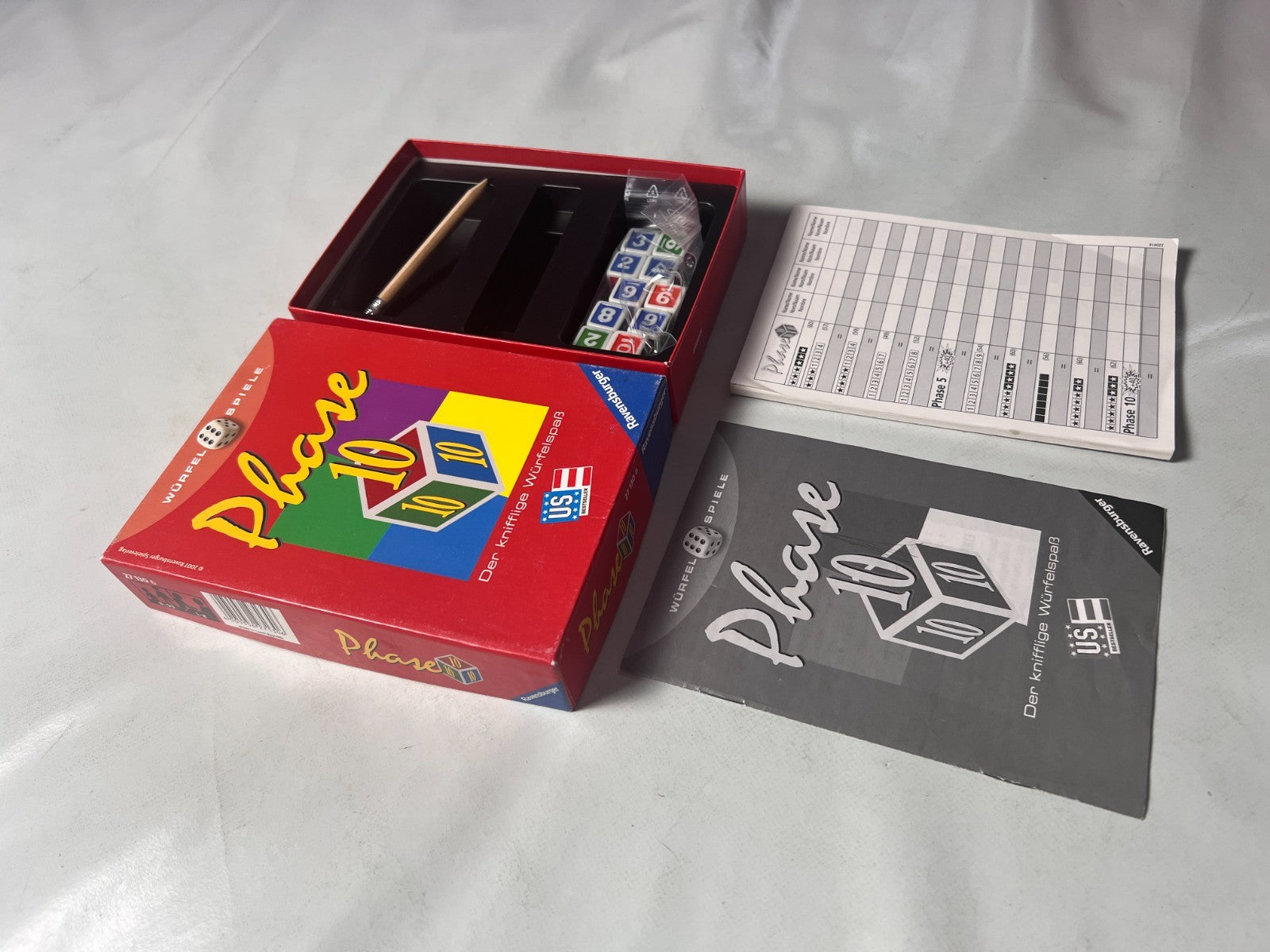 Phase 10 Würfelspiel Spiel Ravensburger Alte Version 2007  Vollständig - Ansicht 3