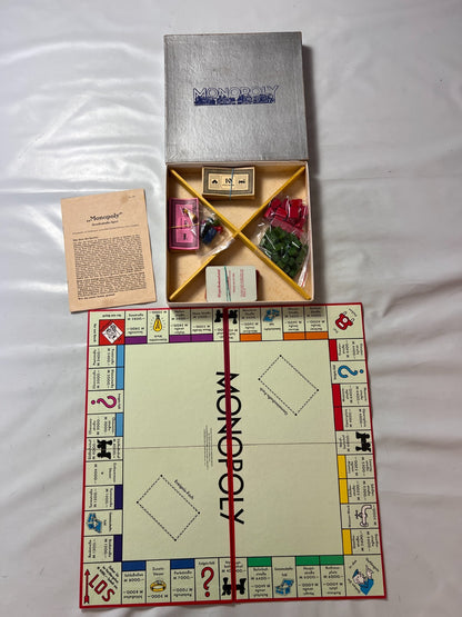 Monopoly Brettspiel Spiele Schmidt silber Vintage alt 60er Holz - Vollständig - Ansicht 2